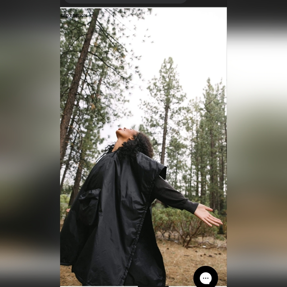 BEIS Black Hooded Cape With Front Pocket - Picture 5 of 16